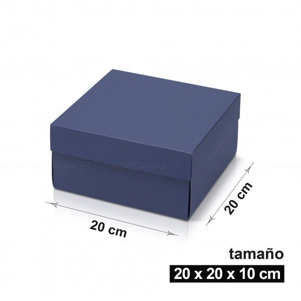 Caja azul 20 x 20 x 10 cm
