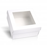 Caja blanca 20 x 20 x 10 cm con ventana transparente