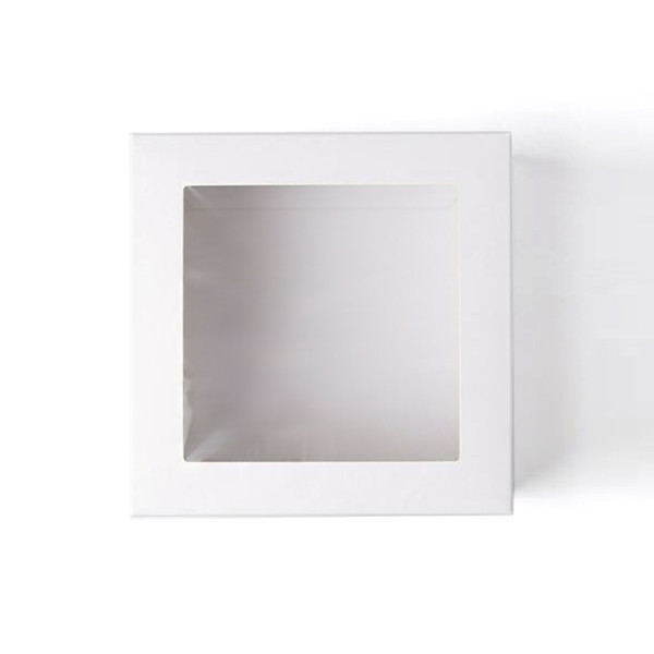 Caja blanca 20 x 20 x 10 cm con ventana transparente