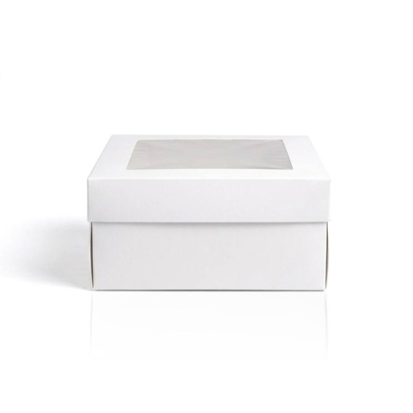 Caja blanca 20 x 20 x 10 cm con ventana transparente