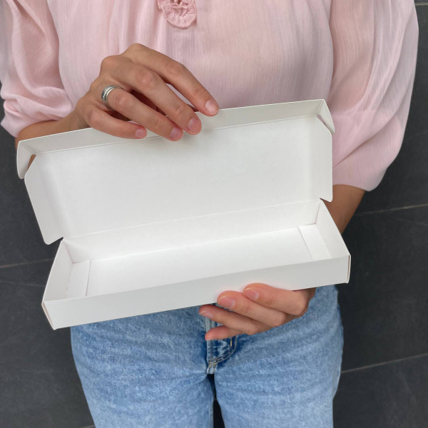 Caja blanca 22 x 7,5 x 2,5 cm con tapa