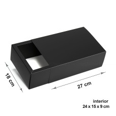 Caja negra 27 x 18 x 9 cm deslizada