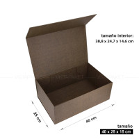 Caja marrón 40 x 25 x 15 cm con imán