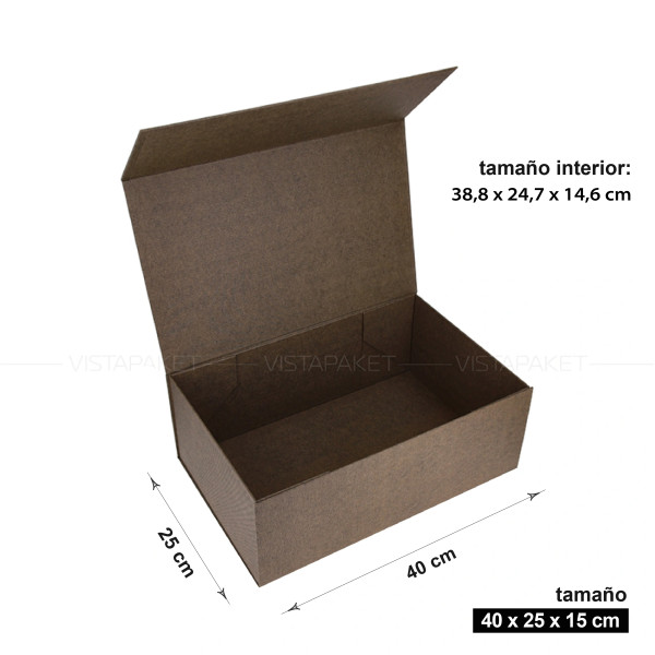 Caja marrón 40 x 25 x 15 cm con imán
