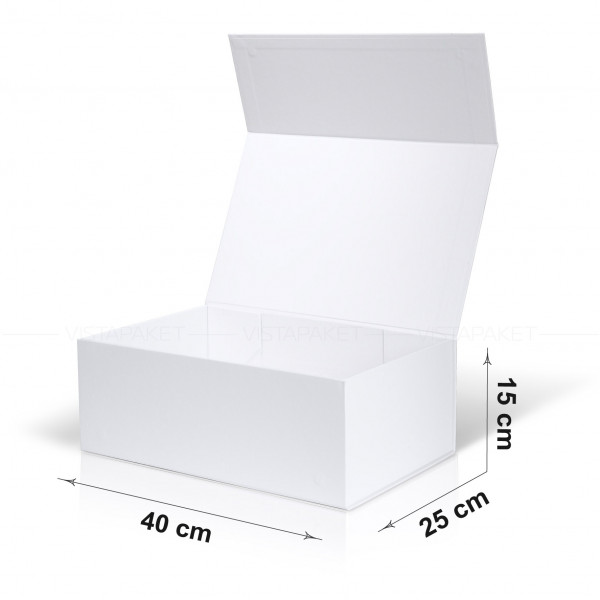 Caja blanca 40 x 25 x 15 cm con imán