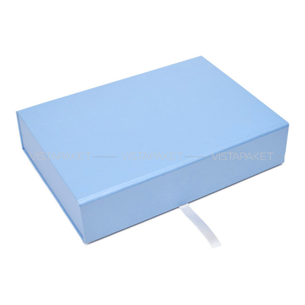 Caja azul claro 24 x 17 x 6 cm con imán