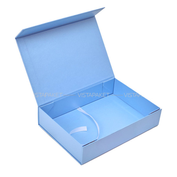 Caja azul claro 24 x 17 x 6 cm con imán