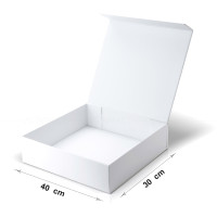Caja blanca 40 x 30 x 10 cm con imán