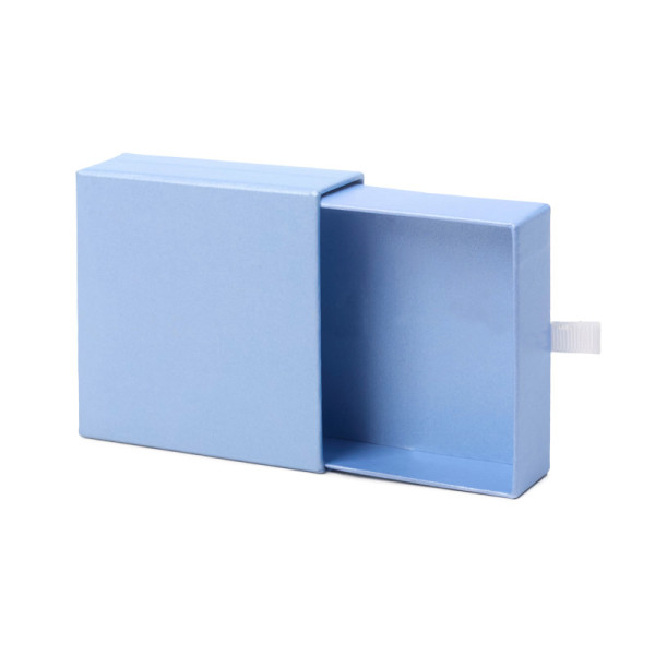 Caja deslizante de color azul claro 9 x 9 x 3 cm