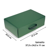 Caja verde 36 x 24 x 11 cm