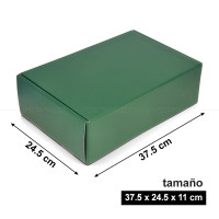 Caja verde 36 x 24 x 11 cm