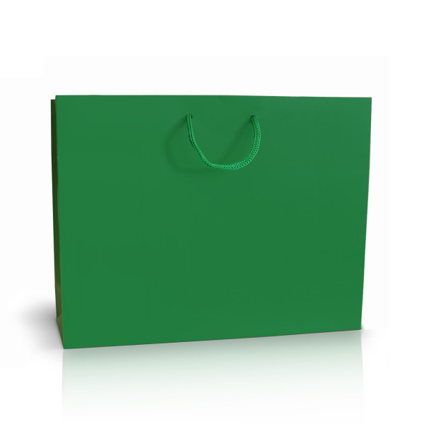 Bolsa de papel verde 45x15x33 cm Horizontal