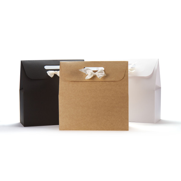 Bolsa de cartón kraft 34x14x35 cm Vertical con asas troqueladas