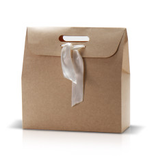 Bolsa de cartón kraft 34x14x35 cm Vertical con asas troqueladas