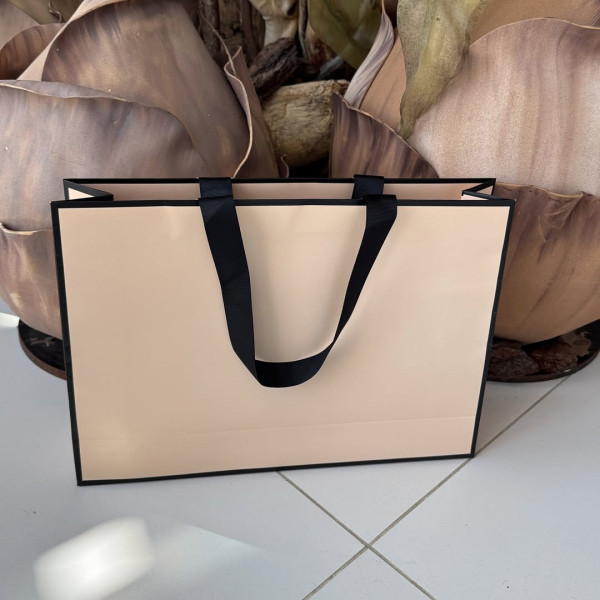 Bolsa de papel crema 35x9x25 cm Horizontal