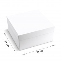 Caja blanca 24 x 24 x 12 cm con tapa