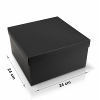 Caja negra 24 x 24 x 12 cm con tapa