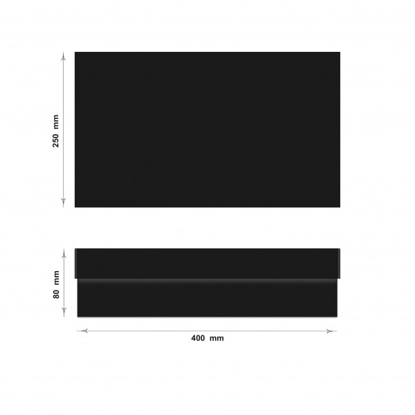 Caja de color negro 40 x 25 x 8 cm