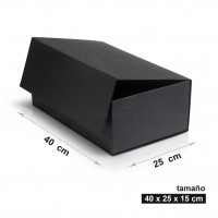 Caja negra 40 x 25 x 15 cm con imán