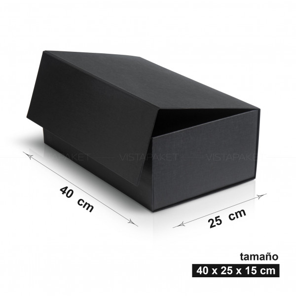 Caja negra 40 x 25 x 15 cm con imán