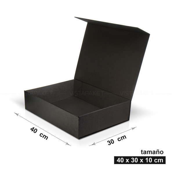 Caja negra 40 x 30 x 10 cm con imán
