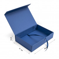 Caja azul 24 x 17 x 6 cm con imán