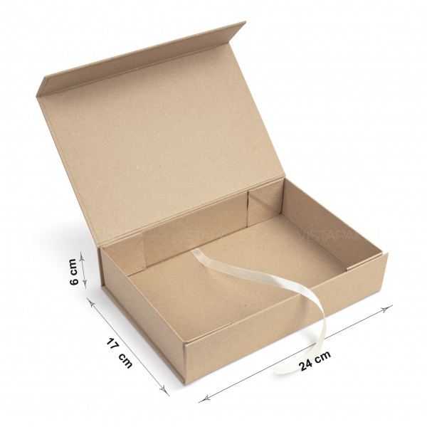 Caja kraft 24 x 17 x 6 cm con imán