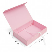 Caja rosa 24 x 17 x 6 cm con imán