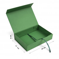 Caja verde 24 x 17 x 6 cm con imán