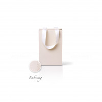 Bolsa de papel crema 15x8x23 cm Embossing, estructura 12 Vertical