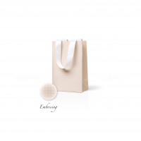 Bolsa de papel crema 15x23x8 cm Embossing, estructura 18 Vertical