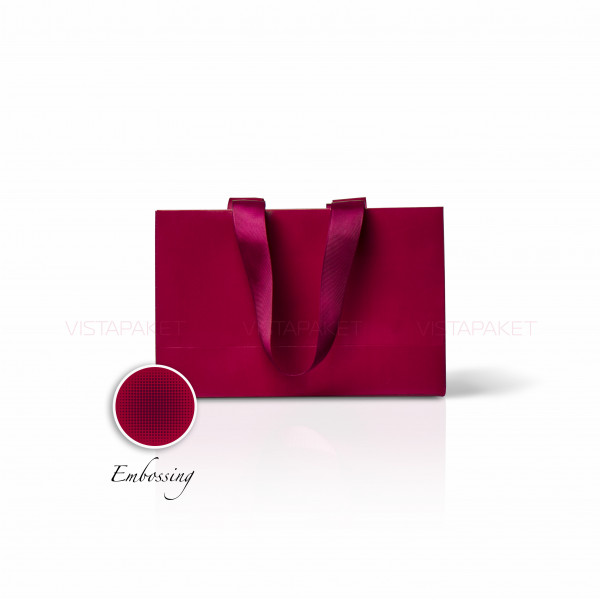Bolsa de papel vino 23 x 8 x 15 cm Embossing, estructura 18