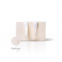 Bolsa de papel crema 23x8x15 cm Embossing, estructura 12 Horizontal