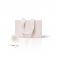 Bolsa de papel crema 23x8x15 cm Embossing, estructura 18 Horizontal