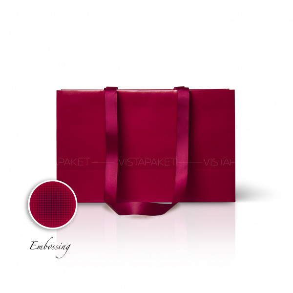 Bolsa de papel vino 38x24x14 cm Embossing, estructura 18 Horizontal