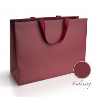 Bolsa de papel 45x15x33 cm vino Embossing, estructura 18 Horizontal