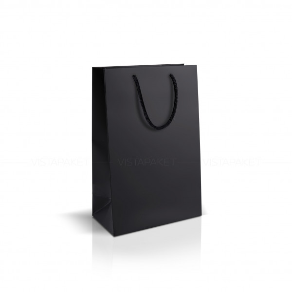 Bolsa de papel negro 15x8x23 cm Vertical